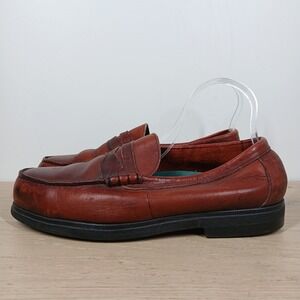 Red Wing Loafers Men 11 Red Leather Slip On Penny Vintage Classic Casual